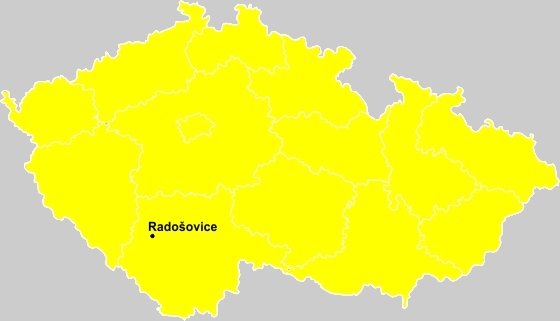 Radošovice na mapce ČR